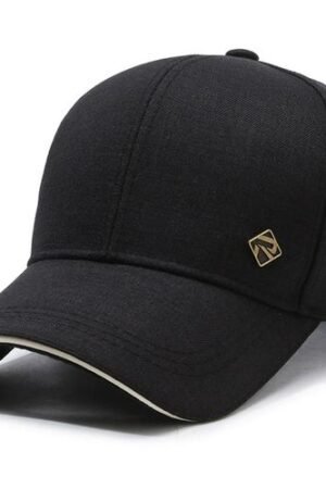 Minimalist Black Men’s Baseball Cap – Adjustable Breathable Outdoor Hat