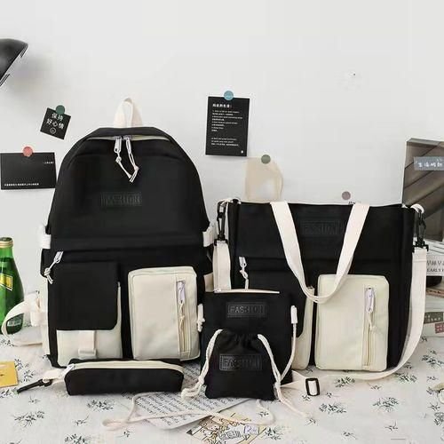 5in1 Backpack Set Unisex Backpack handbag sling bag, pencil bag wallet